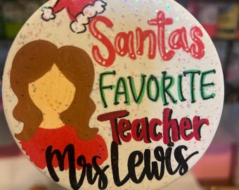 HandPainted Personalized Teacher Christmas Ornament for your favorite teacher, nurse, hair dresser and all the other favorites in your life!
