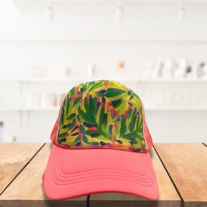 Hand Painted Tropical Trucker Hat