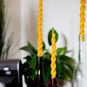 2 Beeswax taper candle twisted beeswax candle dinner candle unity candle valentine's day gift hostess gift image 1