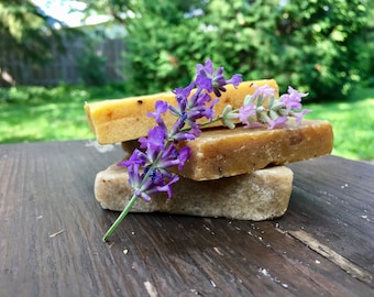 lavender soap - bar or ball - handmade soap - rustic stocking stuffer- wedding favour soap - guest soap- rustic favors