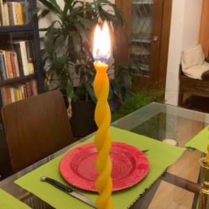 2 Beeswax taper candle twisted beeswax candle dinner candle unity candle valentine's day gift hostess gift image 4