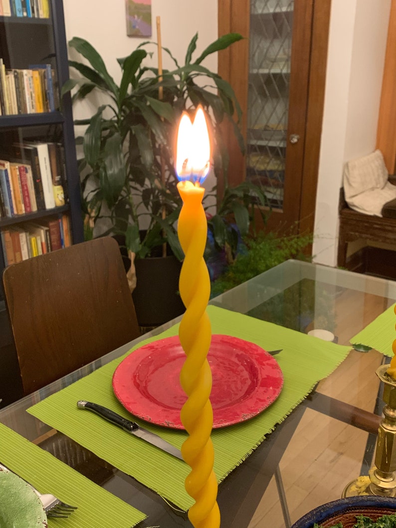 2 Beeswax taper candle twisted beeswax candle dinner candle unity candle valentine's day gift hostess gift image 4