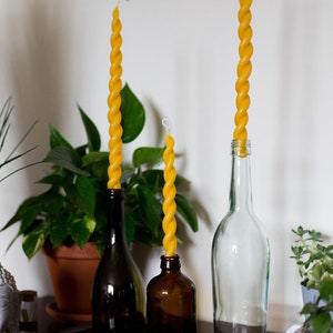 2 Beeswax taper candle twisted beeswax candle dinner candle unity candle valentine's day gift hostess gift image 6