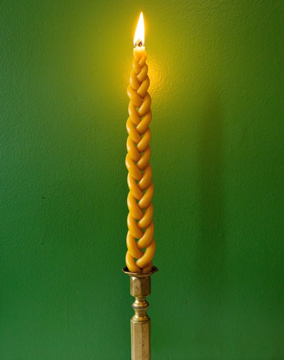 Braided Beeswax Havdalah Candle 3 Wick Jewish Wedding Gift Etsy