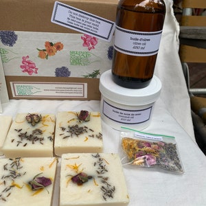 DIY soap making kit Flower Bathing cold process craft kit lavender rosemary rose calendula image 4