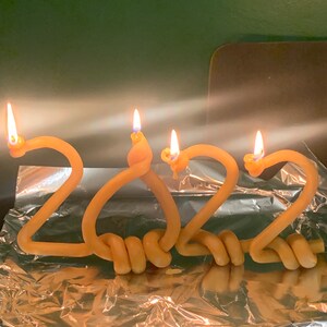 Beeswax New Year's Eve candle Burn Down 2023 unique new year's eve party new Years Eve Candle Bye Bye 2023 image 3