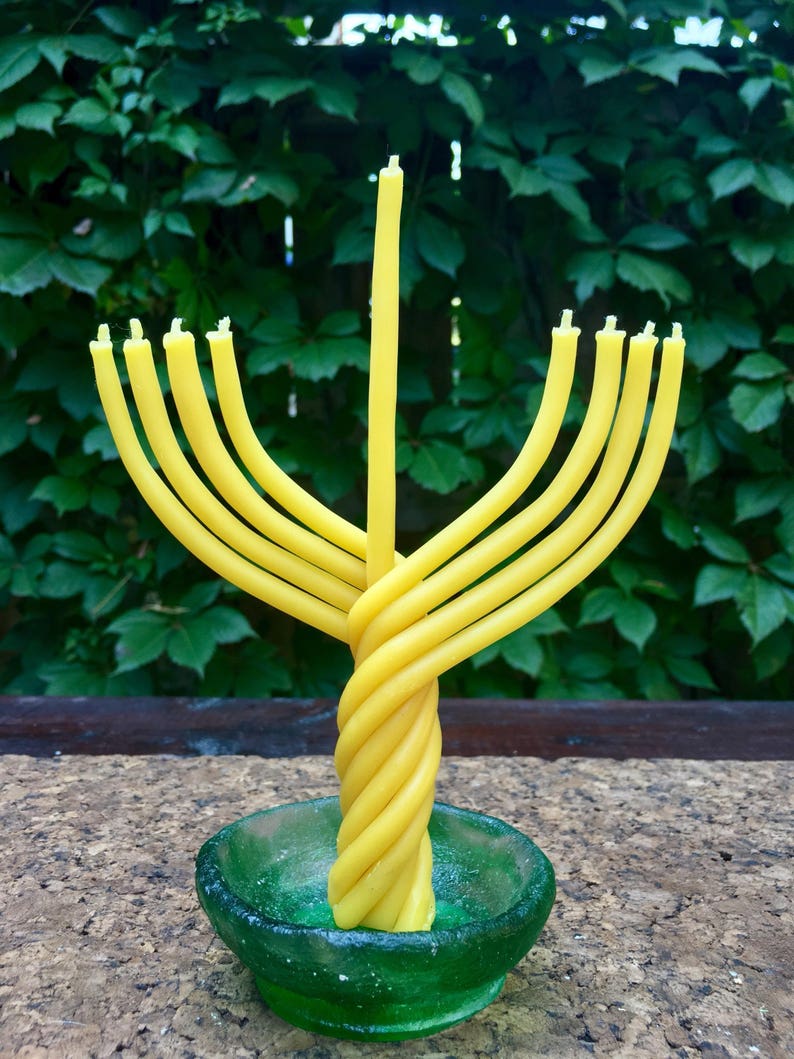 beeswax Hanukkah Menorah candle Hanukkah candles Jewish holiday gift Hanukkah gift image 4