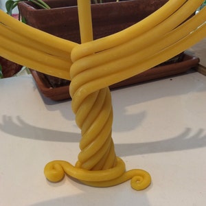 beeswax Hanukkah Menorah candle - Hanukkah candles - Jewish holiday gift - Hanukkah gift - with custom stand