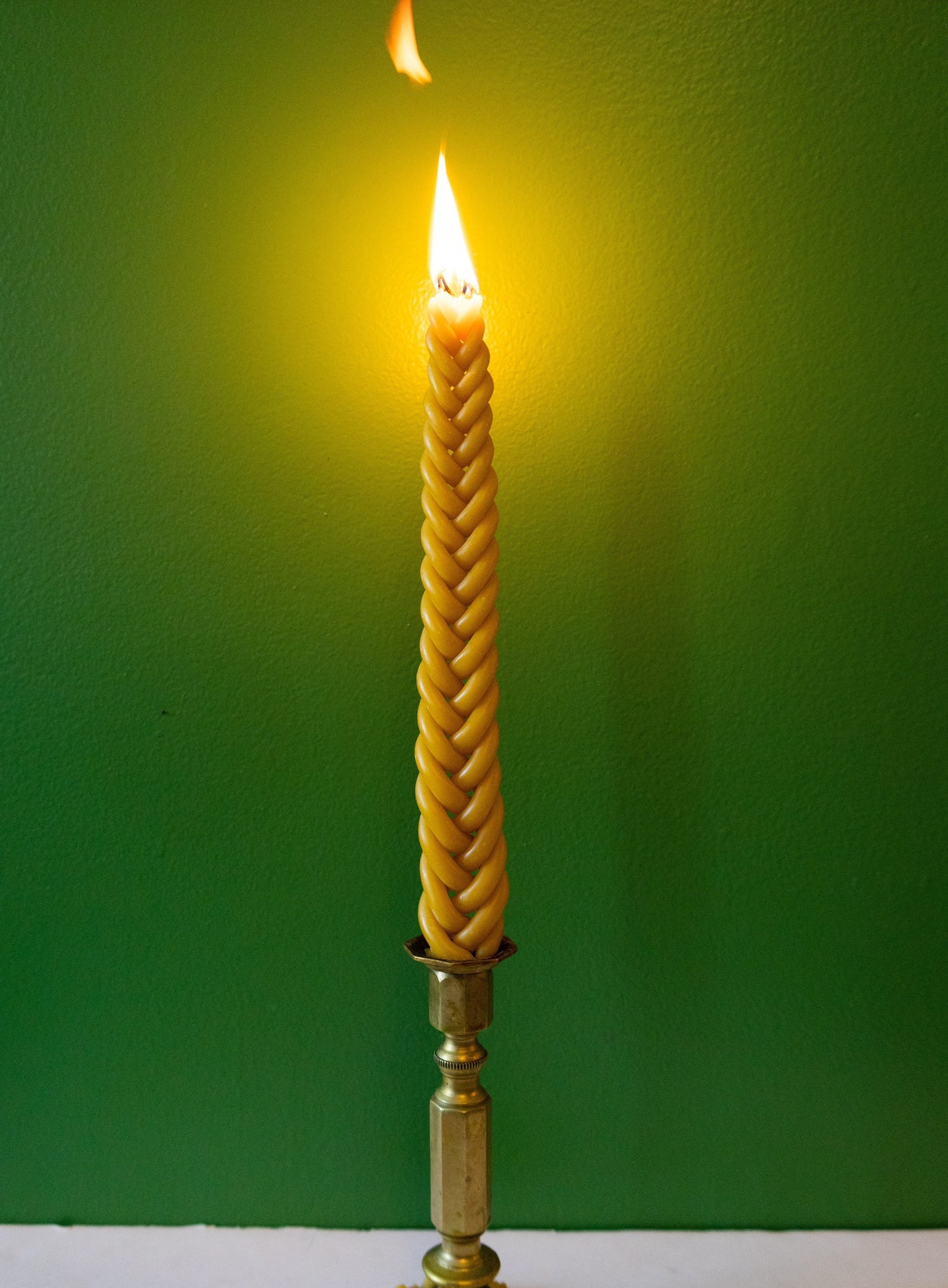 Braided Beeswax Havdalah Candle 5 Wick Jewish Ritual Etsy