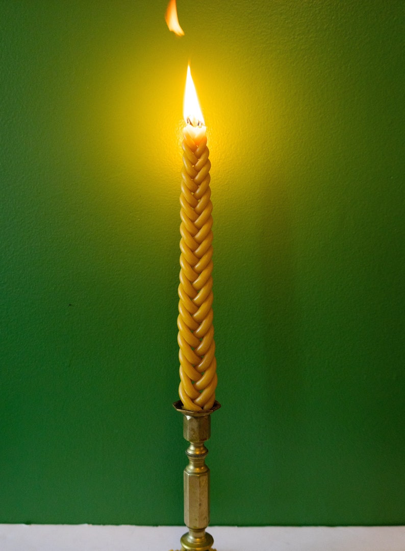 Braided Beeswax Havdalah Candle 5 Wick Jewish Ritual Etsy