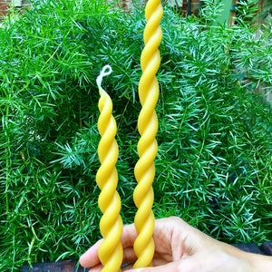 2 Beeswax taper candle twisted beeswax candle dinner candle unity candle valentine's day gift hostess gift image 5