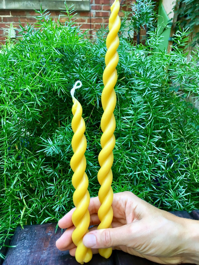 2 Beeswax taper candle twisted beeswax candle dinner candle unity candle valentine's day gift hostess gift image 5