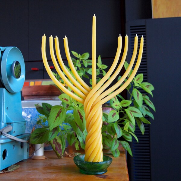 beeswax Hanukkah Menorah candle - Hanukkah candles - Jewish holiday gift - Hanukkah gift