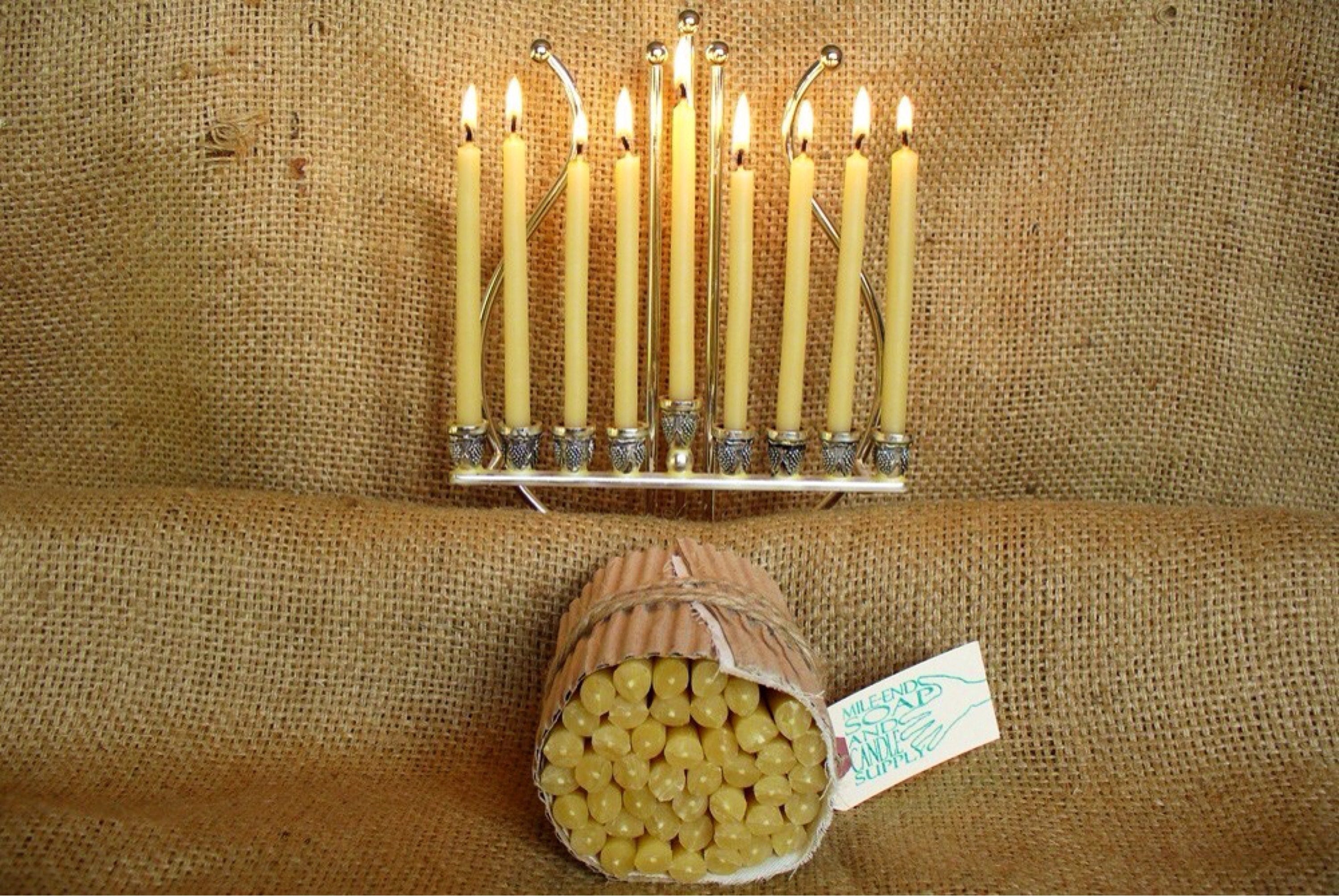 beeswax Chanukah candles Jewish holiday gift Etsy
