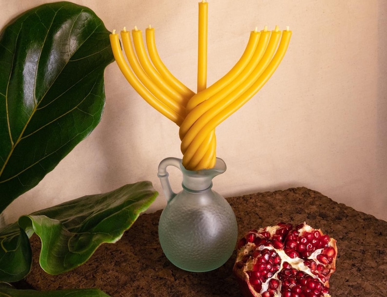 beeswax Hanukkah Menorah candle Hanukkah candles Jewish holiday gift Hanukkah gift image 10