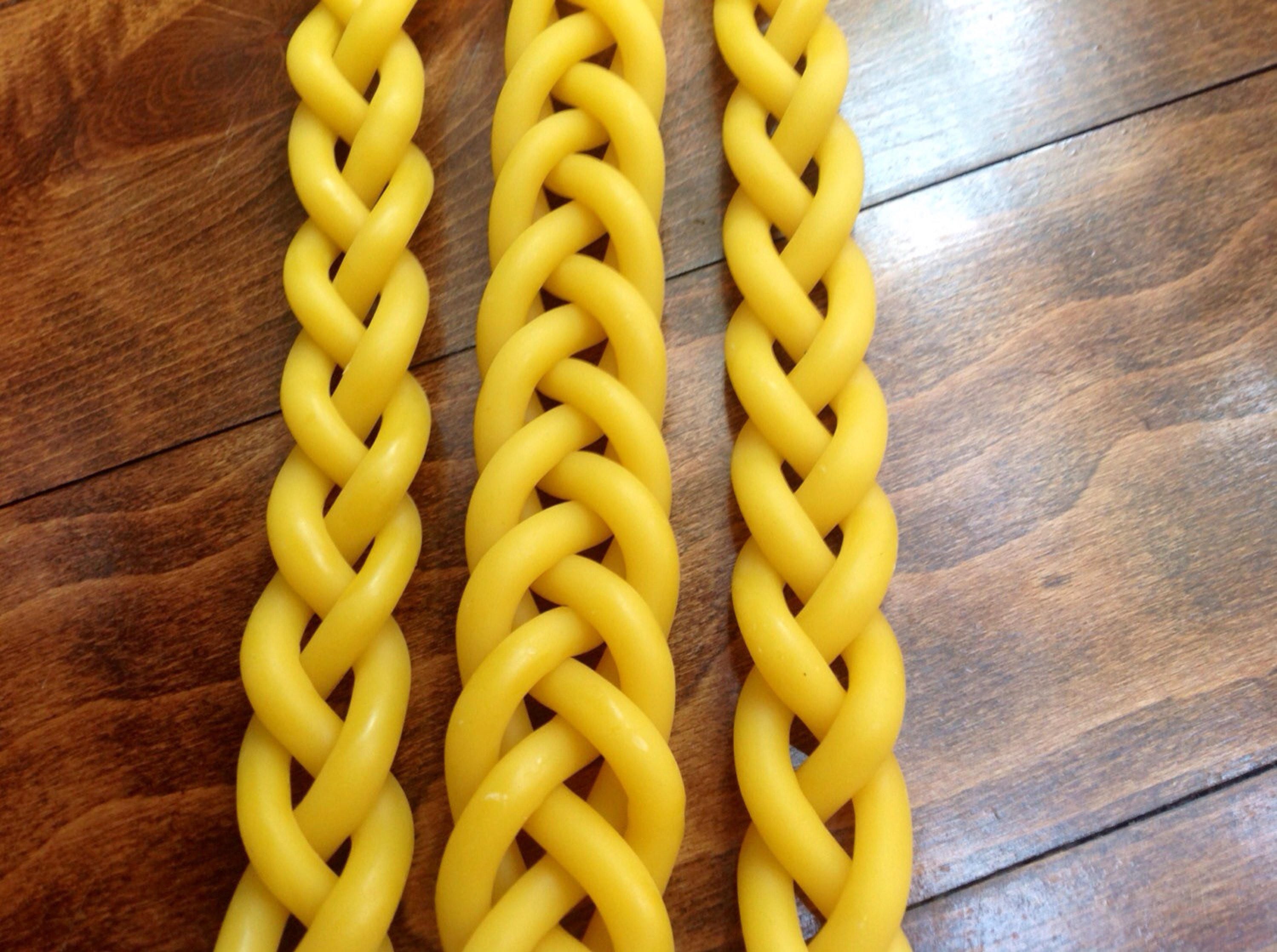 Braided beeswax Havdalah candle 3 wick Jewish wedding gift Etsy