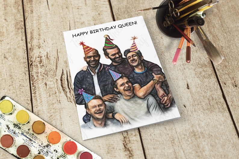 Queer Eye Happy Birthday Queen Funny Birthday Card Greeting image 0