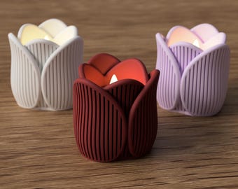 Japandi tulpentheelichthouders, ledkaarshouder, moederdagcadeau