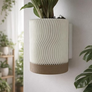 Modern Wall Planter , Wavy Textured Design planter, Indoor Vertical Plant Pot