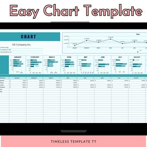 Eenvoudige kaartsjabloon | Graph Maker voor Google Spreadsheets | Bewerkbare grafiek voor gegevenstracking | Directe digitale download