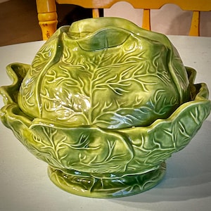 Vintage 1950&#39;s Large Holland Mold Green Cabbage