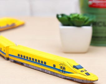 Shinkansen Papercraft, Bullet Train Papercraft, Class 923 Doctor Yellow Papercraft, Train, Speed Train, DIY papercraft for kid template kit