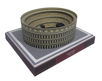 Colosseum, Italy, Rome, Building, DIY paper model sculpture, papercraft, paper craft template kit, printable papercraft, paper model, pdf