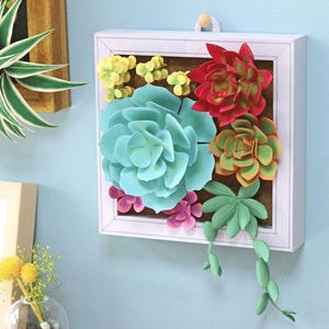Succulent container wall hanging papercraft, ornamental plant, plants, DIY paper model, printable papercraft, template kit, pdf