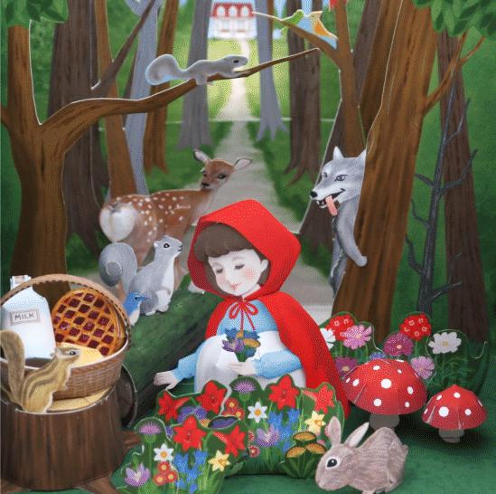 Little Red Riding Hood House Papercraft for Kid Template Kit Miniature ...