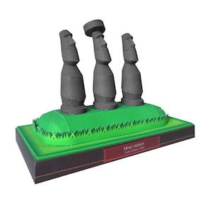 Moai Statues of Easter Island, Chile, Building, DIY paper model, papercraft, paper craft template kit