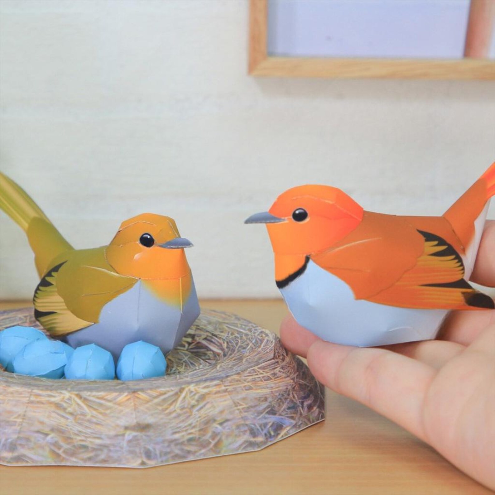 Japanese Robin, Larvivora Akahige, Bird, Paper Model, Papercraft ...