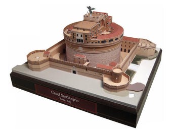Castel Sant’Angelo, Italy, Building, DIY paper model sculpture, papercraft, paper craft template kit, printable papercraft, pdf