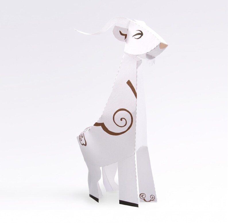 Goat Papercraft Goat Papercraft, Bird, Paper Model, Papercraft Template Kit, Animal ...