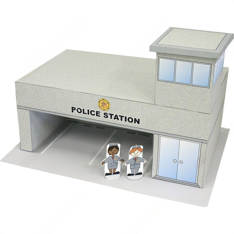 Papercraft, Police Station, Patrol Car, DIY Papercraft for Kid Template ...