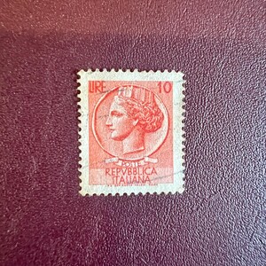イタリア1954年シラクサナ大寸法200リラ使用済切手　通常200リラ使用済切手 イタリア1954年シラクサナ大寸法200リラ使用済切手
