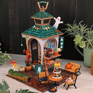 Halloween Market papercraft for kid template kit Miniature, DIY