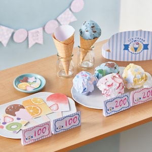 Ice Cream Shop Pretend Play Printables, dramatic play, preschool printables, toddler activities, kindergarten, printable, pdf, paper model