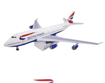 British Airways Boeing747-400, DIY paper model sculpture, papercraft, printable papercraft, pdf