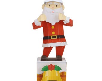 Santa Claus, Dancing Santa Claus, Christmas, Sleigh, Reindeer, DIY papercraft for kid template kit, printable papercraft, paper model
