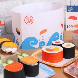 Materiali stampabili per giochi di finzione di ristoranti di sushi, giochi drammatici, materiali stampabili per la scuola materna, attività per bambini piccoli, stampabili, pdf, modello di carta