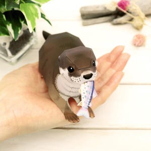 Otter Papercraft, Paper Model, papercraft, papercraft template kit, Animal, printable papercraft, pdf