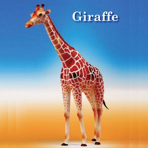 Giraffe Papercraft, Paper Model, papercraft, papercraft template kit, Animal