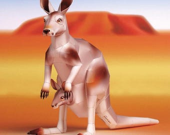 Kangaroo Papercraft, Paper Model, papercraft, papercraft template kit, Animal, printable papercraft, pdf