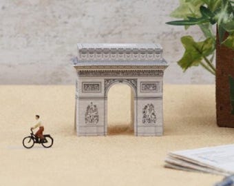 Arc de Triomphe, Paris, France, mini version, Building, DIY paper model, papercraft, paper craft template kit, printable papercraft, pdf