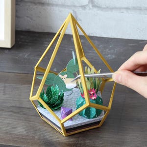 Terrarium papercraft, ornamental plant, plants, DIY paper model, printable papercraft, template kit, pdf