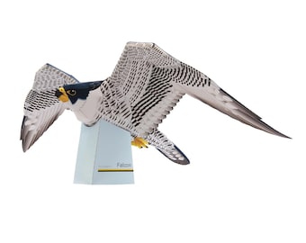 Halcón de papel, pájaro, modelo de papel, kit de plantillas de papel, animal, PDF, papel imprimible