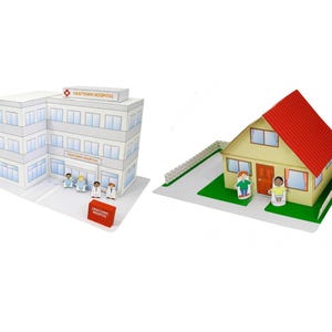 Kit modello fai da te per Ospedale di casa in carta per bambini