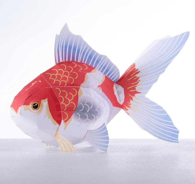 Papercraft Go Fish Goldfish Papercraft, Fish, Paper Model, Papercraft Template Kit, Animal ...