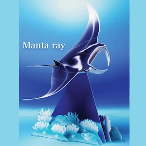 Manta Ray Papercraft, fish, Paper Model, papercraft, papercraft template kit, Animal
