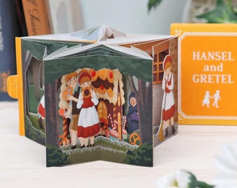 Hansel and Gretel Miniature Book Papercraft Template, pdf, paper model, printable papercraft
